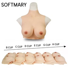 Silicone Breast Forms Realistic Fake Boobs Crossdresser Breastplate B-H Cup