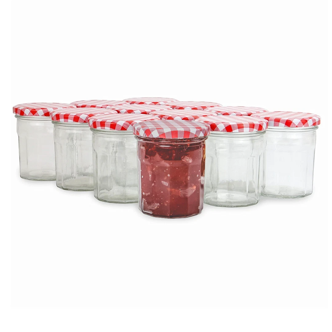 Jam Jars Glass Wide Mouth Preserve Pots Screw Lids 324ml Airtight Jar Set of 12
Opens in a new windo
