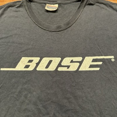 Vintage 90s Bose T Shirt Mens L Black Short Sleeve Marquee Logo
