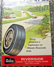 1964 Montgomery Ward Coast to Coast Road Guide, Atlas, Maps Tire Advertisement