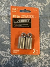 2-pack Everbilt Cable Wire Rope Clip 1/8in 3.1mm Aluminum Ferrule & Stop Set NEW