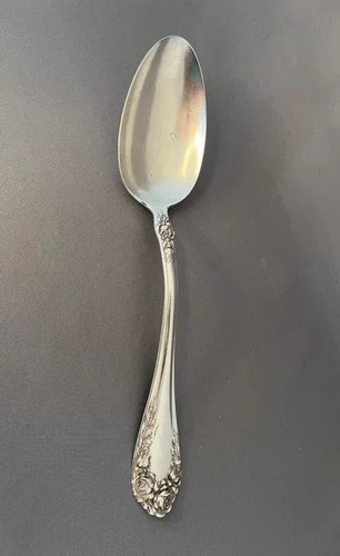 Antique RW&S Sterling Serving Spoon Rose Pattern 1898, weight 59g