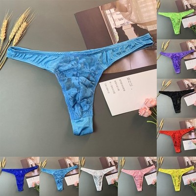 Sissy Herren Spitzenslip Unterwäsche 3 Schleifen sexy Bikini glänzend Höschen Schlüpfer