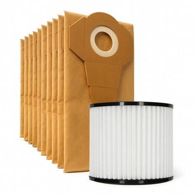 10 Staubsaugerbeutel + Faltenfilter zu Einhell RT-VC 1600 E RT-VC 1525 SA