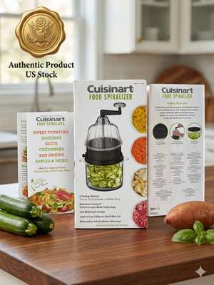 Cuisinart Food Vegetable Fruit Spiralizer Hand Crank 3 Cutting Options 4 Cup
