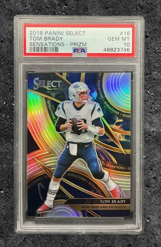Tom Brady [Gold Prizm] #16 card from 2019 Panini Select Sensations
