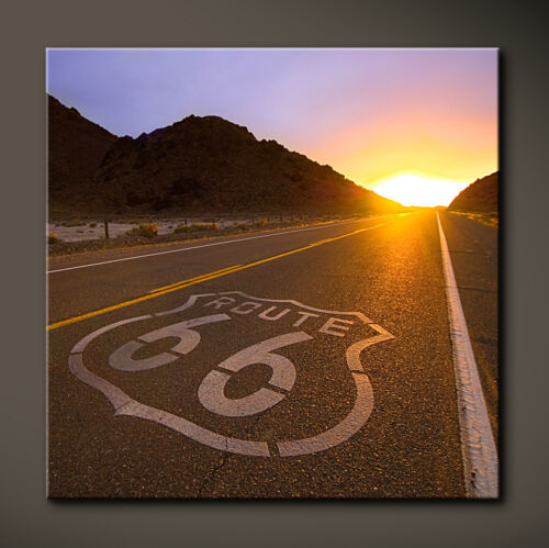 Quadro su tela Route 66 Highway America USA sogno strada EasyRider decorazione quadro da parete - Foto 1 di 2