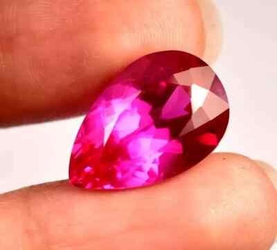 Certified Natural Flawless Mogok Pear Pink Ruby 9.55 Ct+ Loose Gemstone AAA