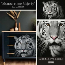 Monochrome Majesty | A1 Fiber Decoupage | 23.4" x 33.1 | Redesign with Prima