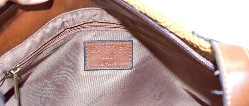Matties Bag Purse Handbag Pocketbook Chevron Pattern Compartment Satchel - Picture 8 of 12