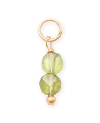 AzureBella Jewelry 14k Gold-Filled Peridot August Birthstone Bead Charm 