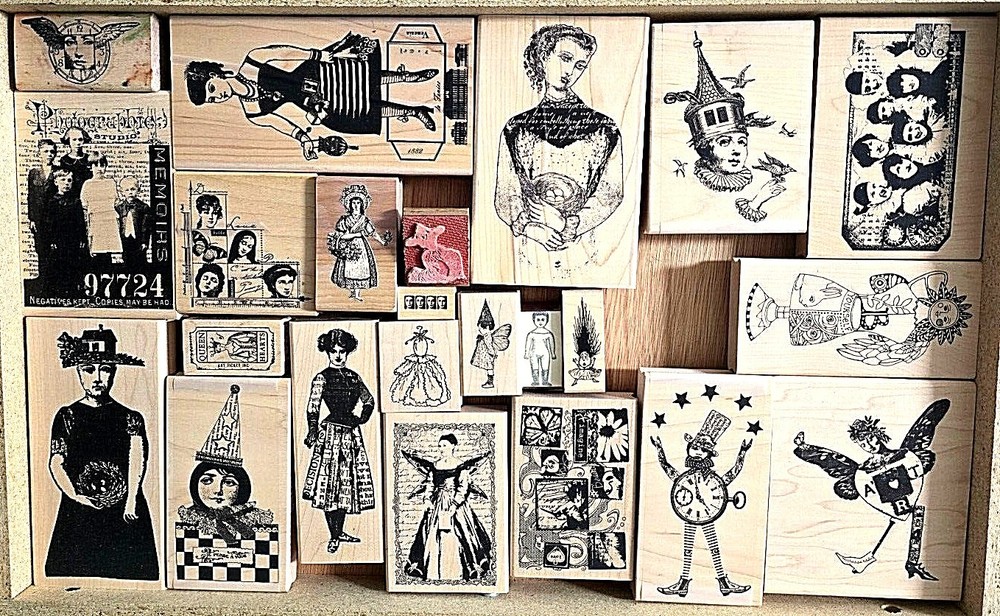 50+ RUBBER STAMPS featuring WOMEN, all makers, sizes, images; always adding!