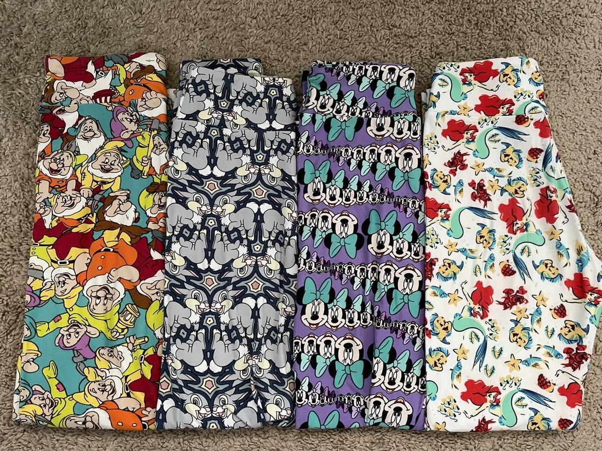 4 Lularoe Disney Tween Leggings The Little Mermaid, Snow White, Bambi,  Minnie