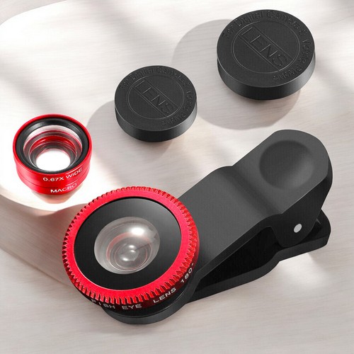 Smartphone Camera Lens Kit Clip On 3-in-1 Macro Fish Eye Wide Angle Phone Tablet - 第 5/10 張圖片