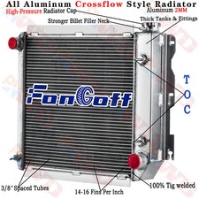 3 Row Radiator For Jeep Wrangler Tj Yj Chevy Gm V8 Conversion 1987-2006