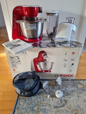 Bosch MUM56740 Küchenmaschine MUM 5 Rot/Silber 900Watt Rührmaschine ...