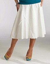 WHITE MATERNITY A-LINE OVER THE BUMP SKIRT - SIZE M - LINED