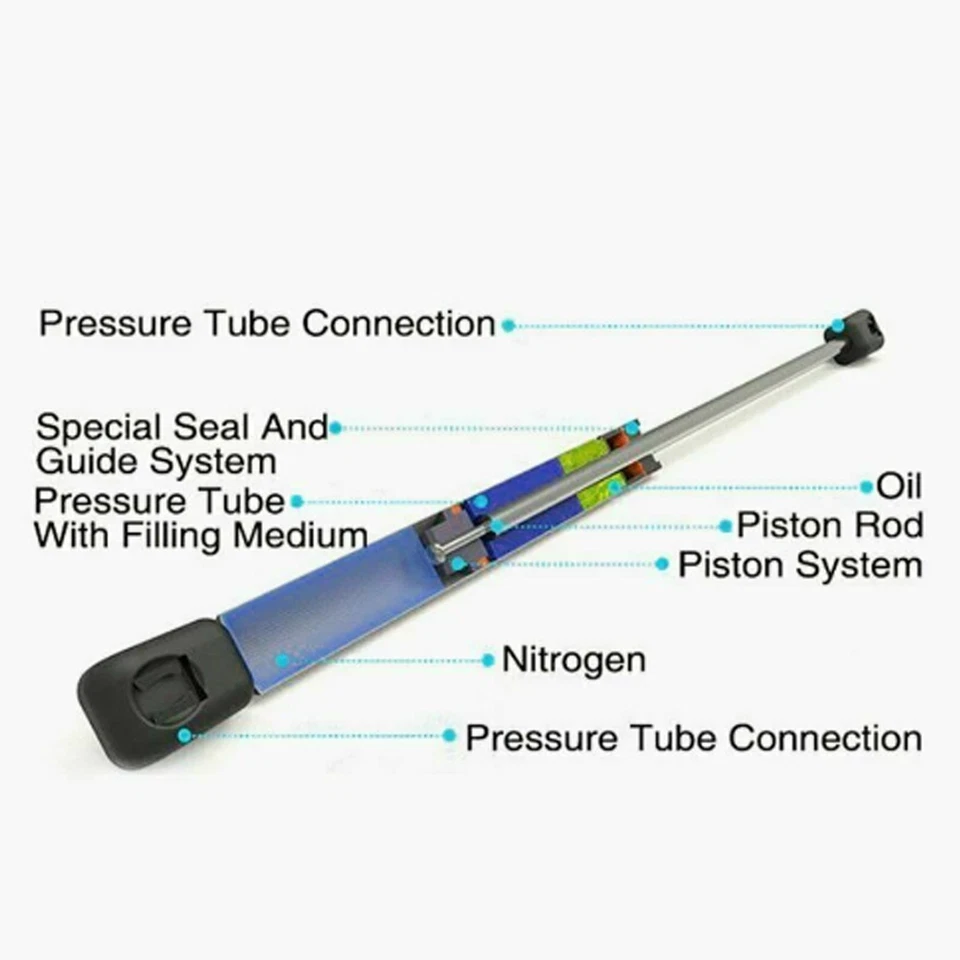 2 Gas Struts For Jeep Compass 2007-2016 Tailgate Boot Gate Door NO Rear Speaker - image 3 of 4