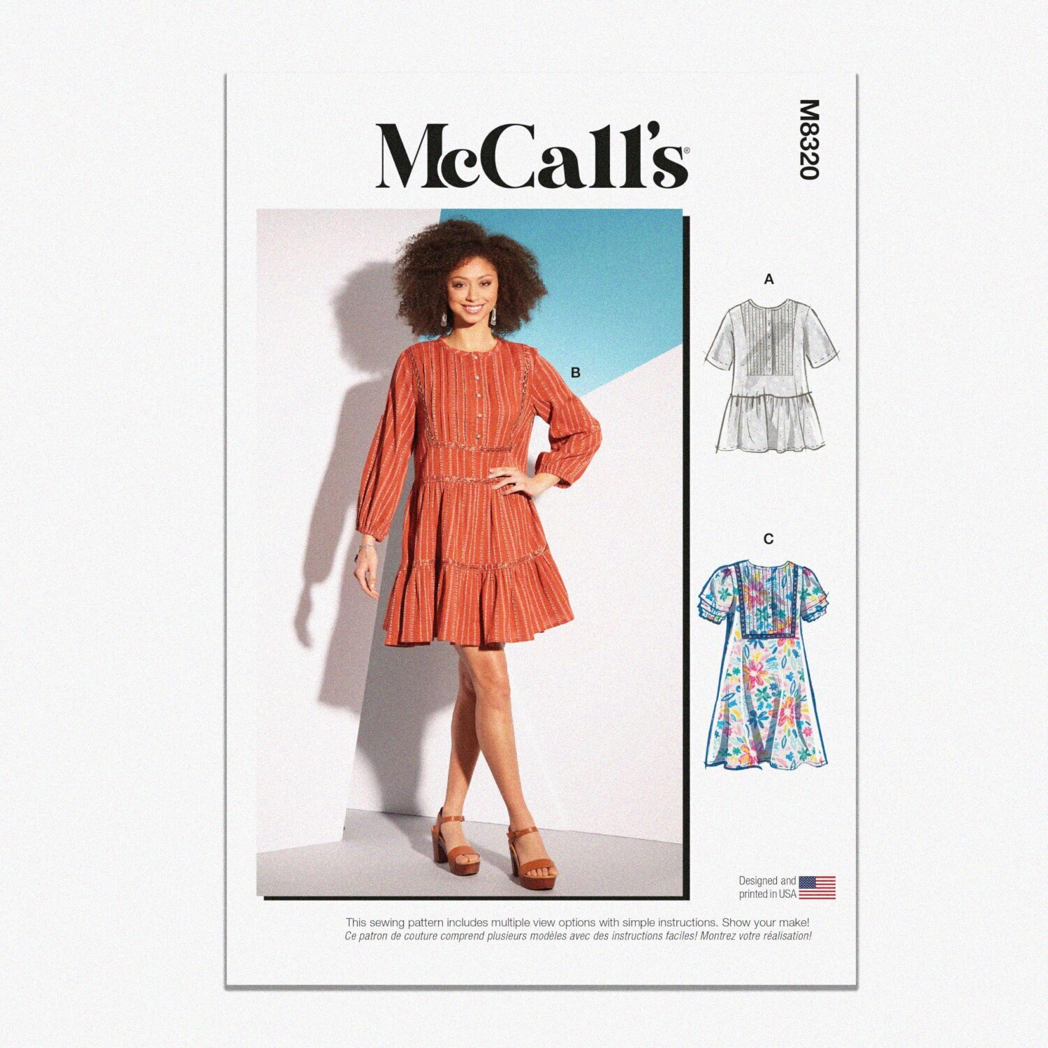 ChicStitch Misses' Tunic & Dress Sewing Kit - Design M8320, Sizes LRG-XXL