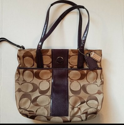 バッグ COACH Signature Stripe Demi Bag Coach Signature Stripe Demi Bag | eBay