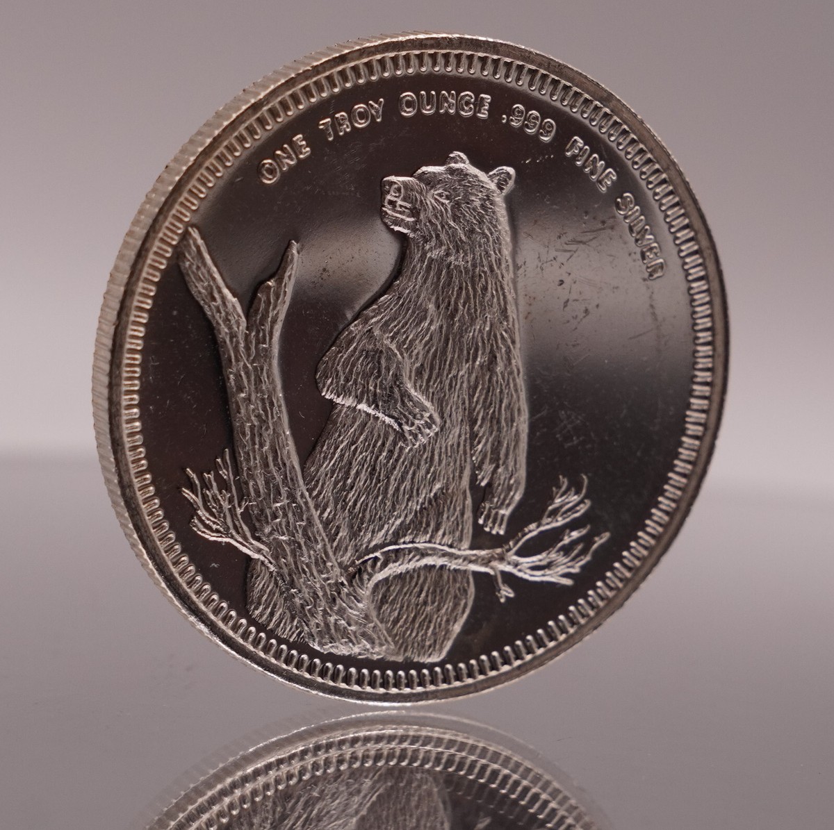 Davy Crocket King of Wild Frontier Grizzly Bear 1oz 999 FINE