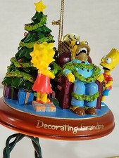 Bradford Simpsons 2005 Light Up Christmas Ornament Decorating Grandpa Bart Lisa