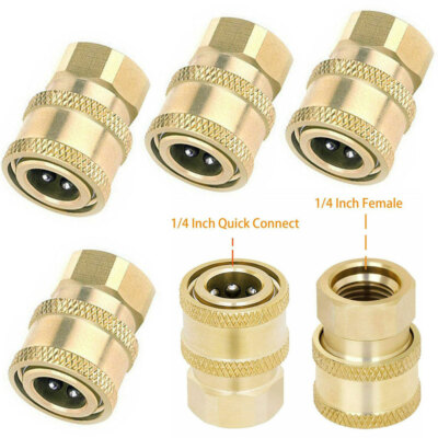 #ad 6SET Pressure Washer Coupler Brass Fittings 1 4quot; Quick Connect To Female NPT $25.69