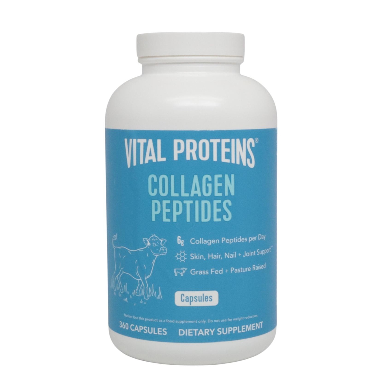 Vital Proteins Collagen Peptides Skin Hair Nail Dietary Supplement, 360 Capsules