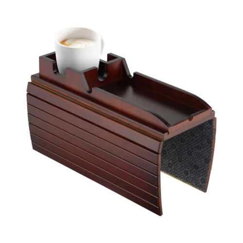 Couch Arm Tray Detachable Couch Cup Holder Tray Phone Holder Foldable Lounge Red - Picture 2 of 10