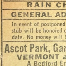 Vintage Ascot Park Gardena, Calif CRA Sprints Race / Racing Ticket Aug 18 1962