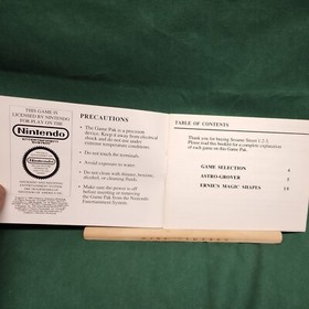 NES Nintendo Sesame Street 123 Instruction Manual Only no game