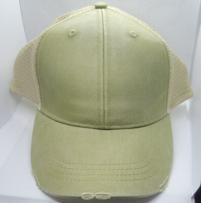 NEW wholesale Distressed Adams pigment dyed trucker hats lot of 10 olive  green