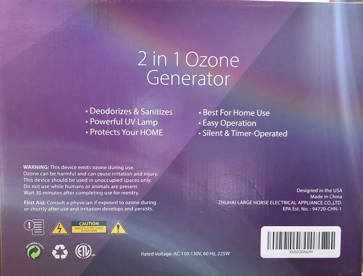 HOME SANITIZER SOLUTIONS OZONE GENTERATOR OG-25-BLUE | eBay