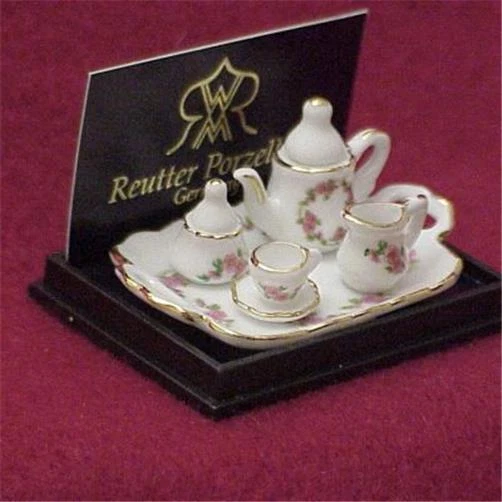 Tea Set for 1 Lisa Pattern 625/8 Reutter Porcelain DOLLHOUSE Miniature - Image 3 of 4