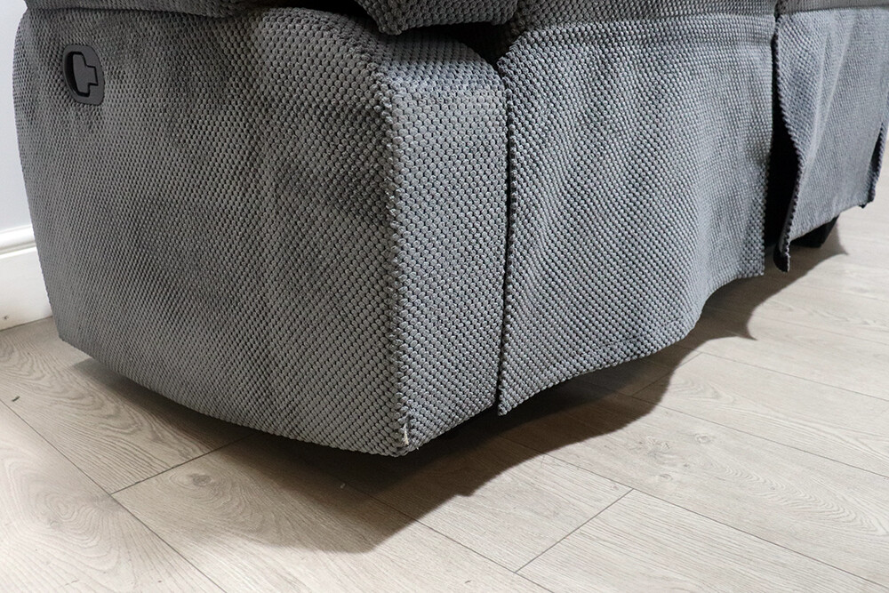 CLEARANCE Sorrento Recliner Corner Sofa, Dark Grey Dotted Cord Fabric T12558 eBay