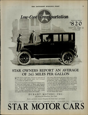1924 Star Motors Cars Low Cost Transportation Vintage Print Ad 3975