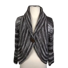 Noble Best Womens Wool Knit Bolero Jacket Snap Button Closure Size Medium