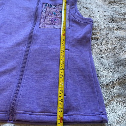 Devon & Jones Fleece Ladies Vest Medium Purple Embroidery Floral Accent Pockets - Picture 11 of 11