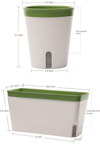 Self Watering Planter Pots Window Box for Indoor Plants Home Garden Modern Decor - Picture 2 of 12
