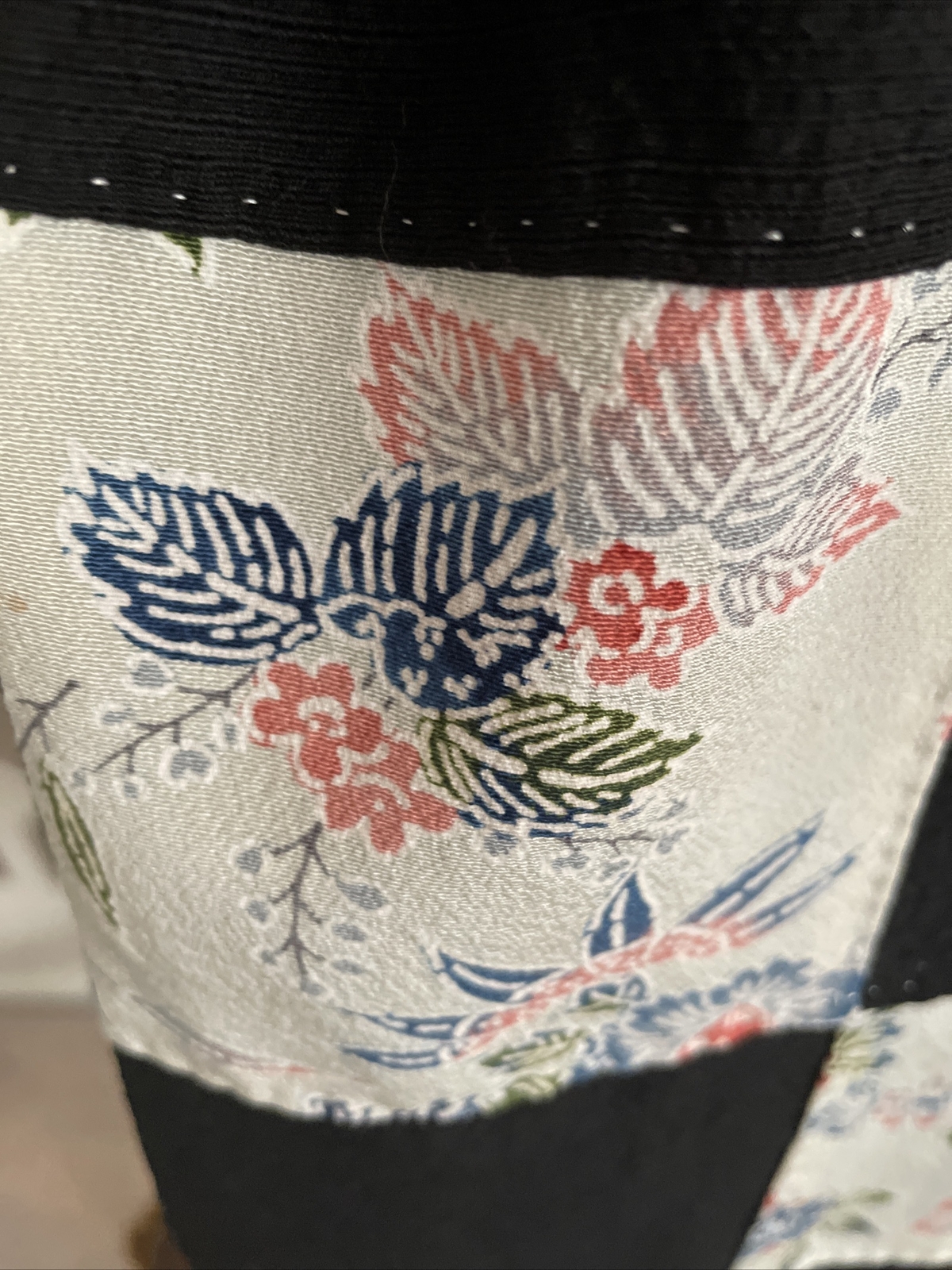 Reversible Patchwork  Silk Black/White Scarf SHAW… - image 3