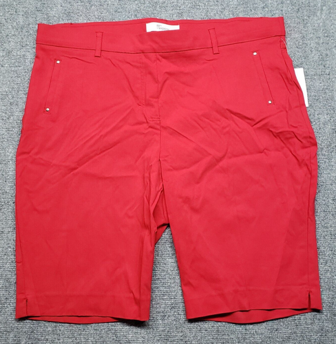 89th & Madison Shorts Womens XL Red Solid Stretch Pull On Comfort Waist New