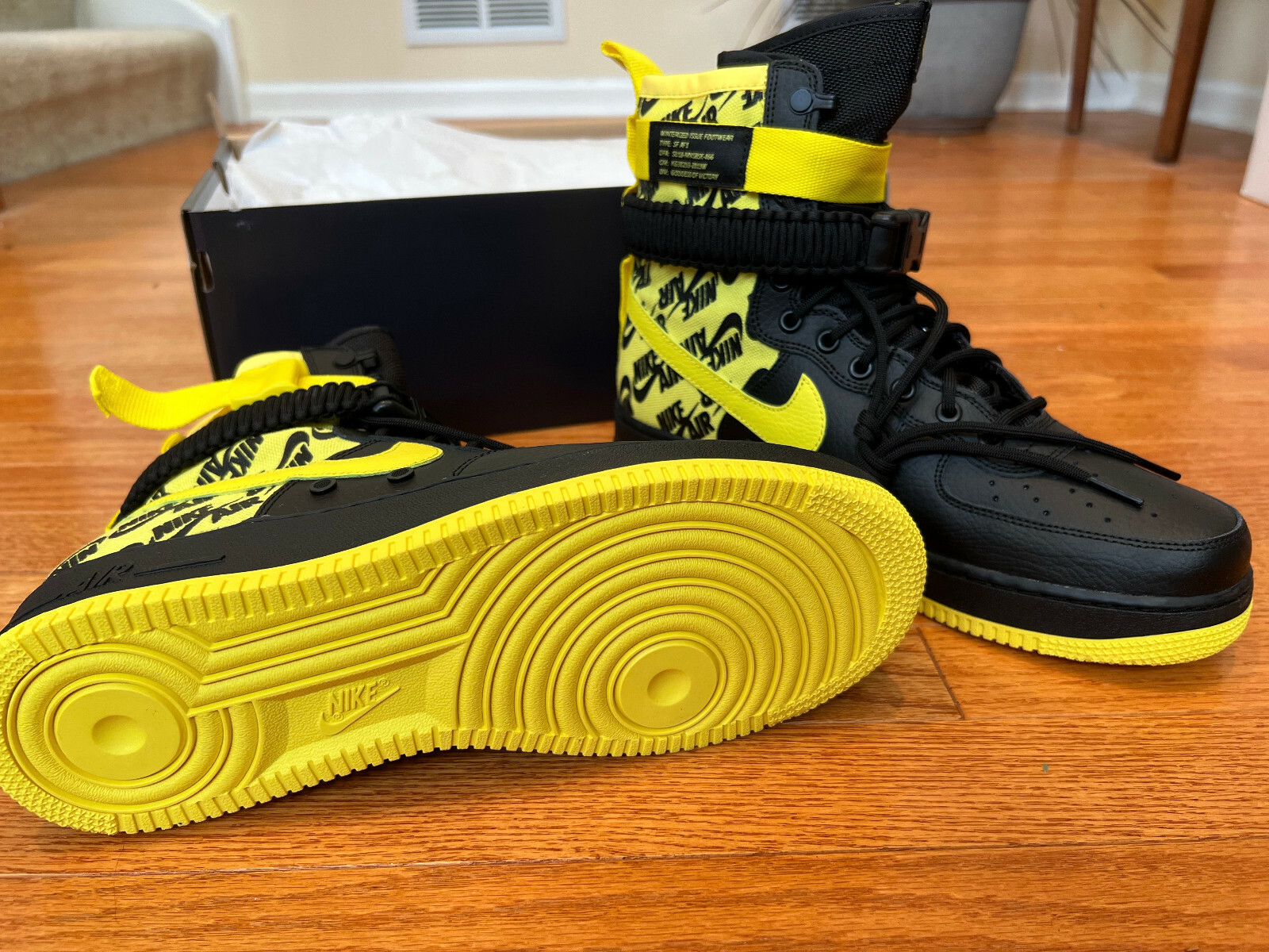 Nike SF Air Force 1 High Black Dynamic Yellow – Mr Money