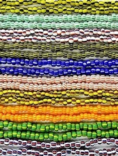 Vintage Striped Pony Beads  African Trade Old Colors 6/0  Antique Style Native 