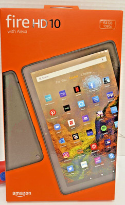 Amazon Fire Tablet HD 10 with Alexa Black 10  Display, 64GB