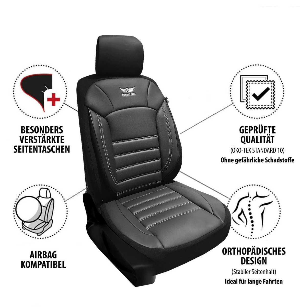 Sitzbezüge Für Renault Kangoo - MOTIVE Ergonomic Serie Schwarz