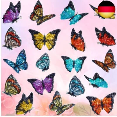 19 Stücke Bunte Schmetterling Bling Kristall Strass Auto Aufkleber Abziehbild 