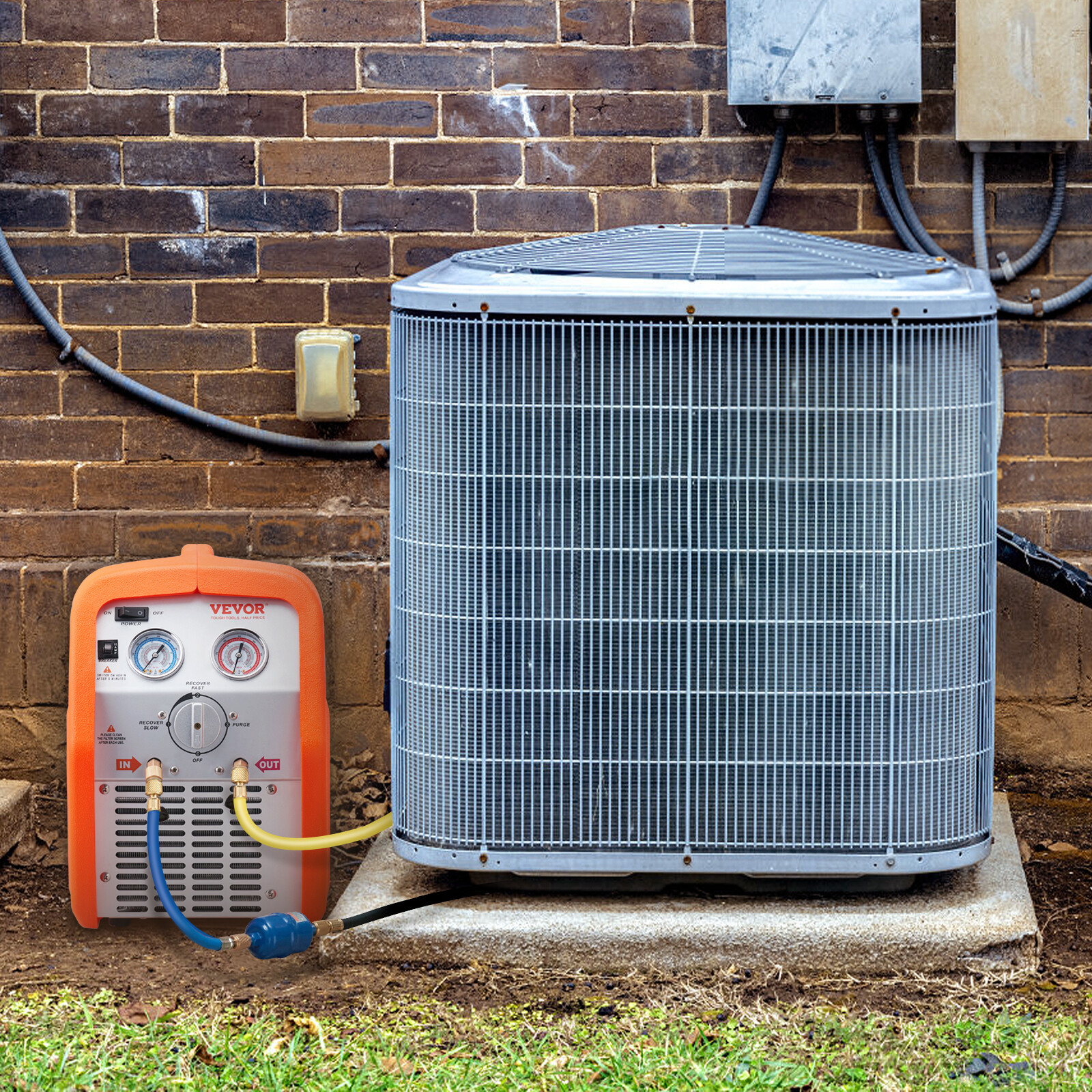 Machine de récupération de réfrigérant 3/4 HP VEVOR pour fluides HVAC