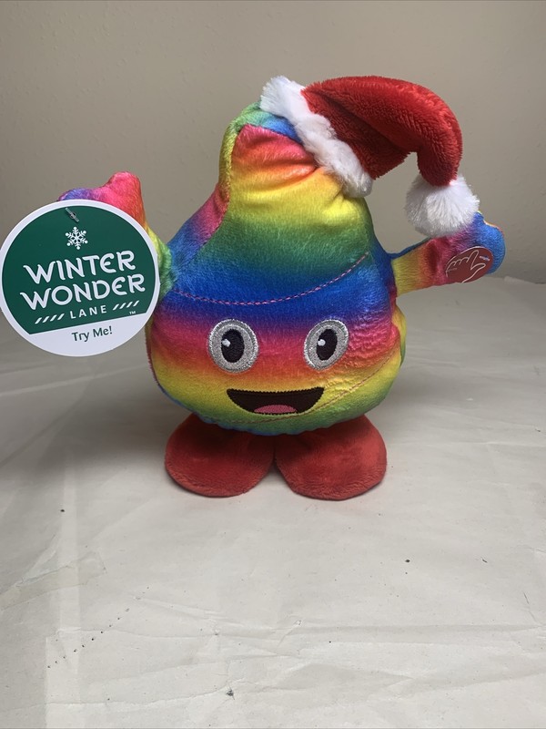 Singing Dancing Rainbow Poop Emoji (10 inch) Plush Poo Stuffed Toy - Dan Dee