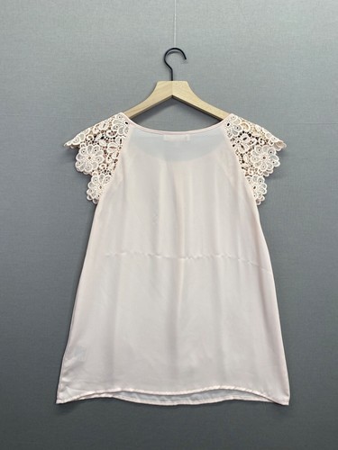 Philosophy Womens Pink Shirt Short Flutter Sleeve Scoop Neck Size X-Small " - Foto 11 di 13