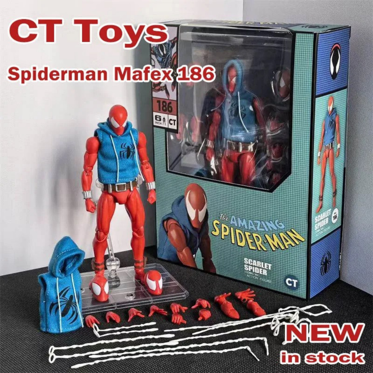CT Toys Spiderman Mafex 186 Scarlet Spider The Amazing Comic